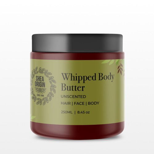 Whipped Body Butter (Unscented) for Hair, Face, and Body